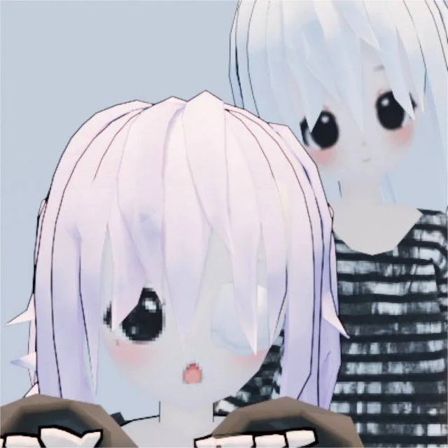 Two kawaii low-poly characters